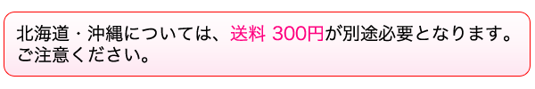 北海道・沖縄については、送料300円が別途必要となります。ご注意ください！